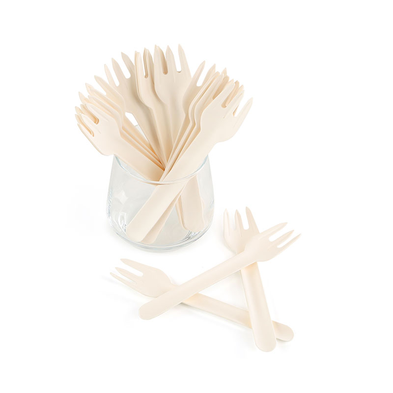 6.2 inch Biodegradable paper fork - White