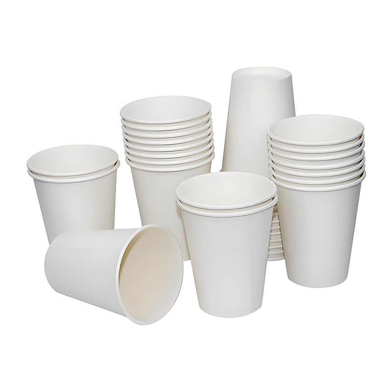 Biodegradable disposable paper cups-White