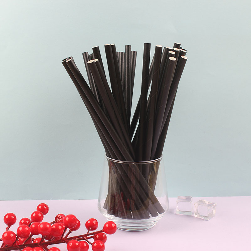 Biodegradable paper straw-black